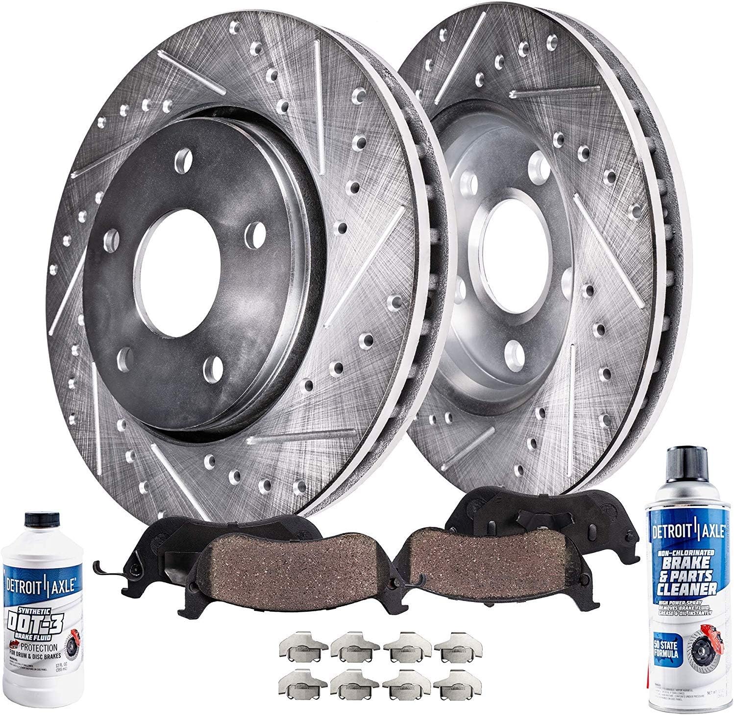 Front Disc Rotors and Brake Pads 6pc Set P408204