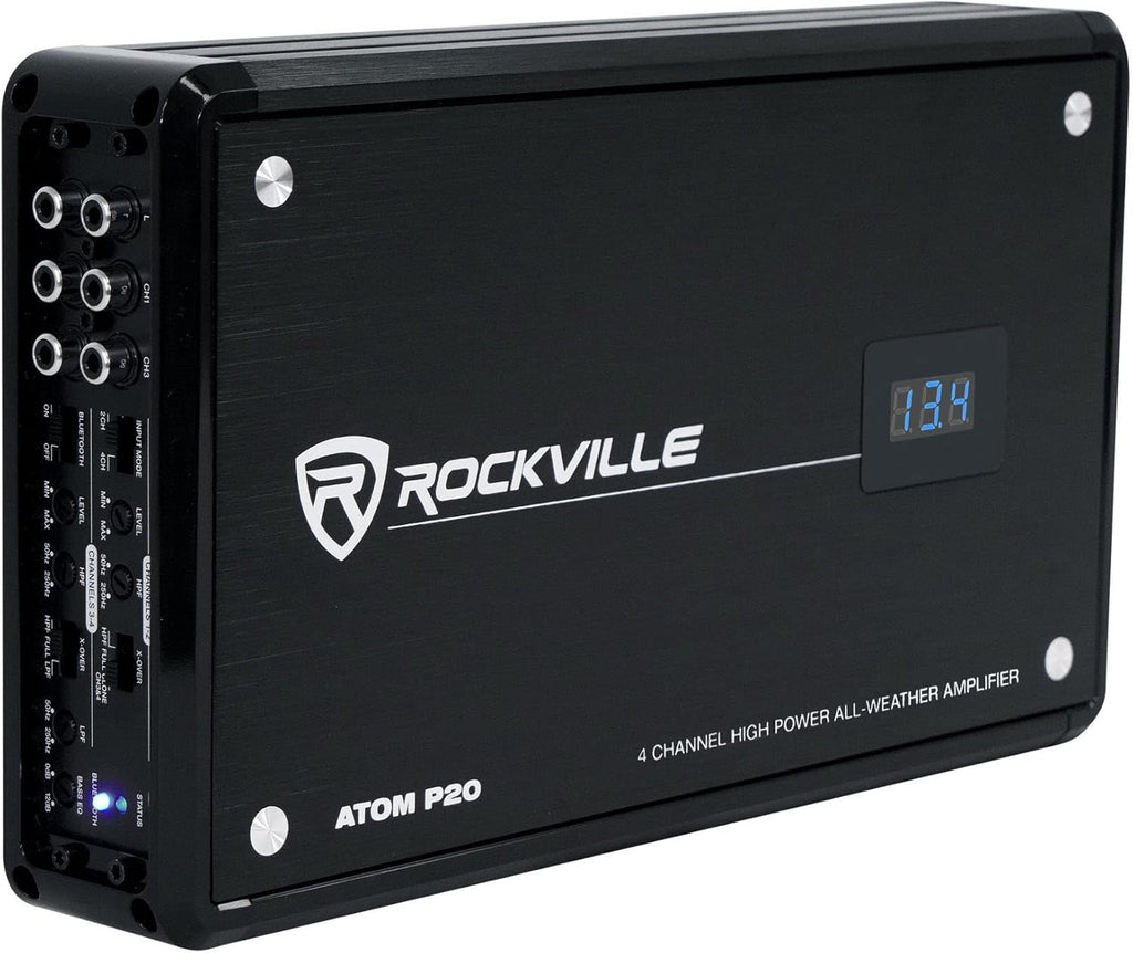 Black 4 Channel Bluetooth Amplifier with Volt Meter X238