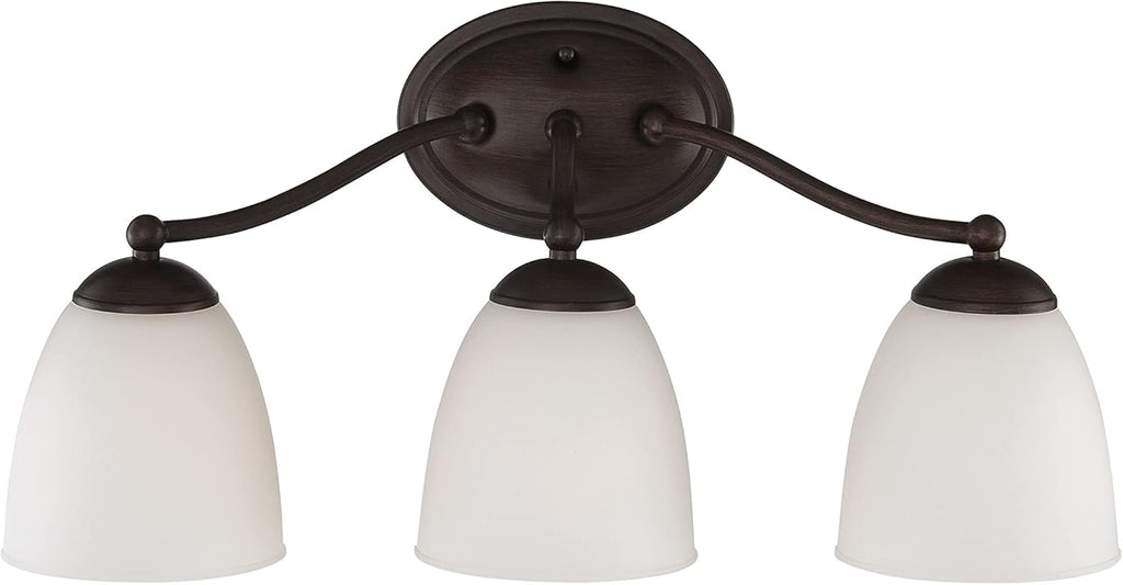 Three Light Vanity Frosted Glass Brushed Nickel Fixture D66548