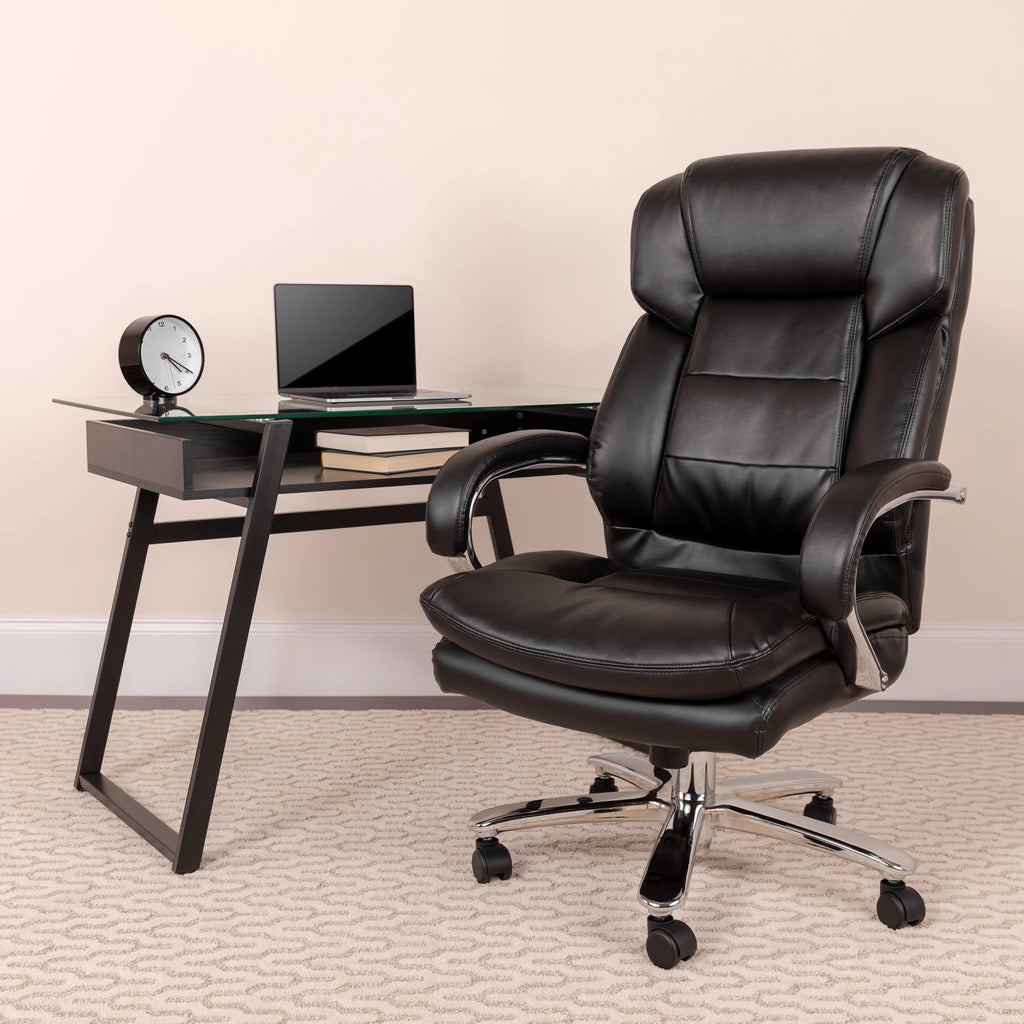 Black LeatherSoft Swivel Executive Office Chair Y51452