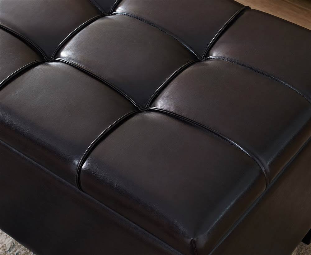 3 Piece Faux Leather Storage Ottoman N263