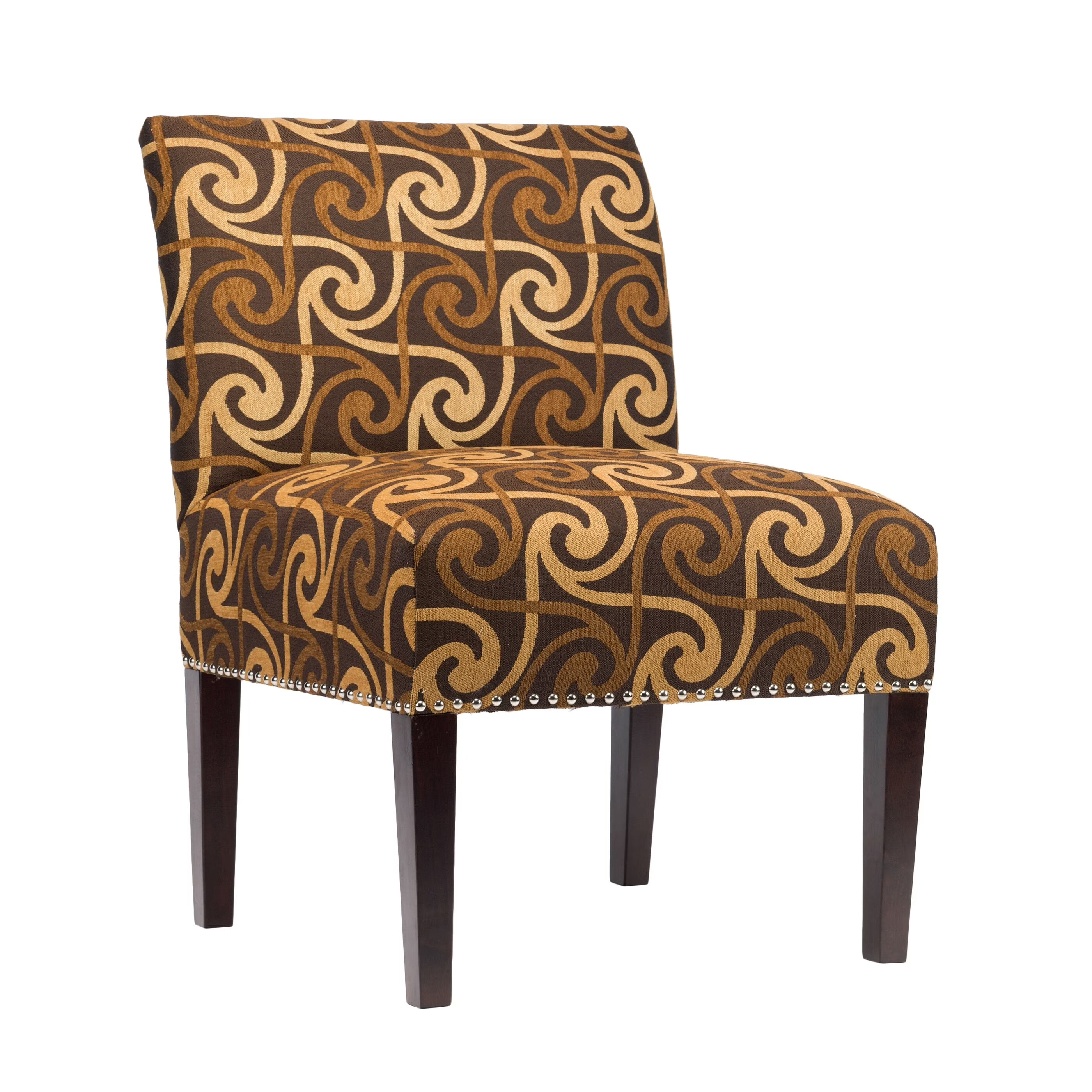 Brown Geometric Accent Chair E183406