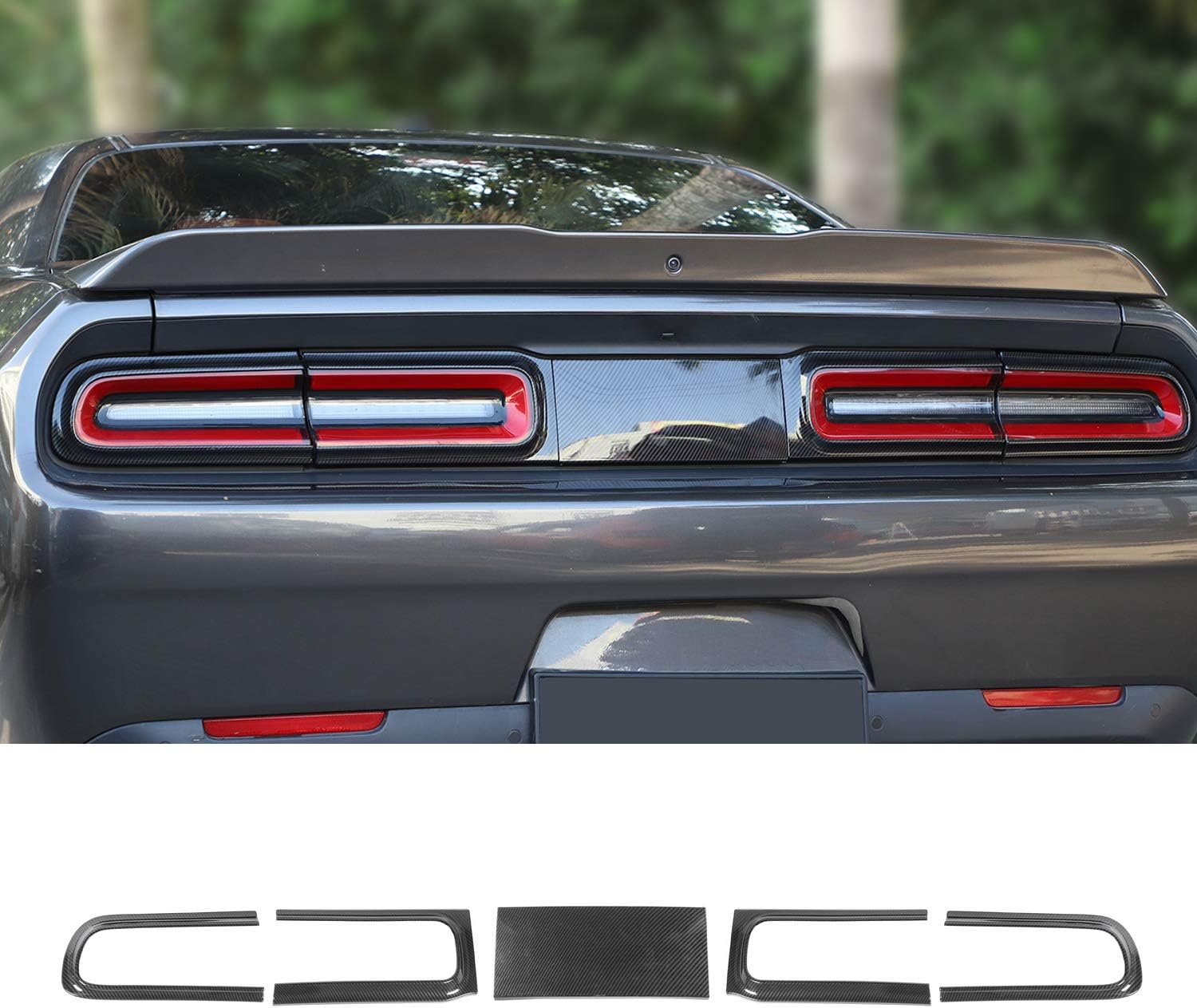 Carbon Fiber Grain Taillight Cover Trim Accessories Pack of 2 R52625