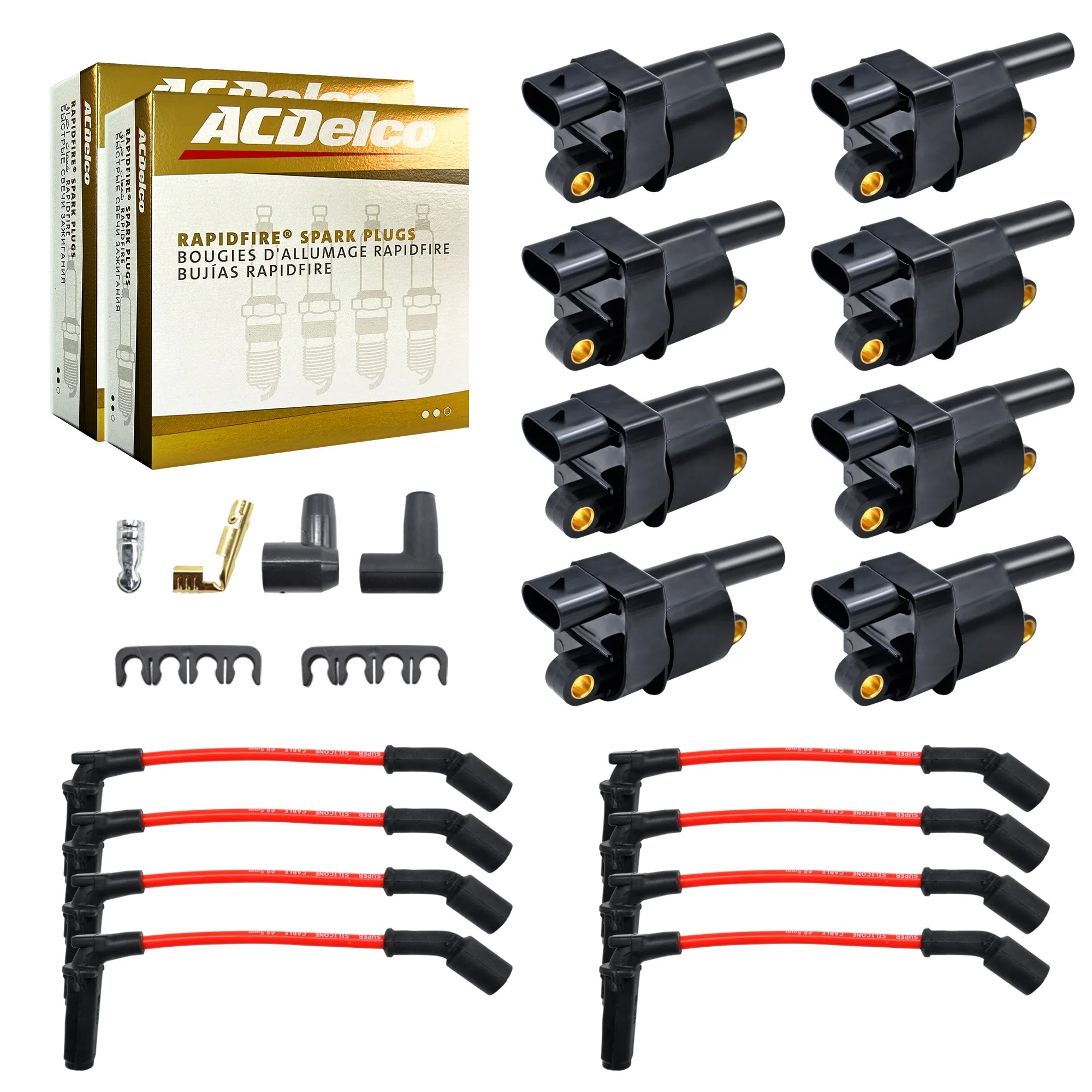 Ignition Coil Packs & Spark Plug for Chevrolet Avalanche Silverado GMC Cadillac B3836