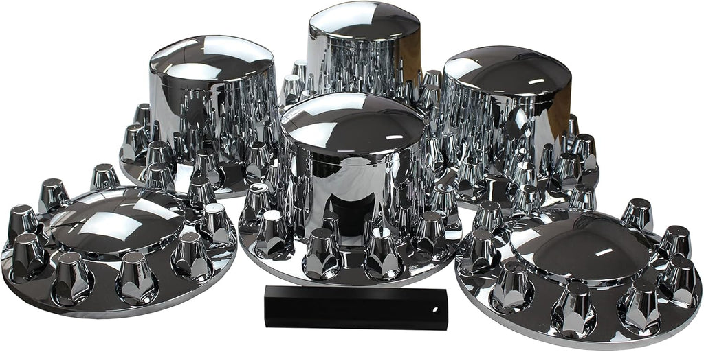ABS Chrome Plastic Axle Cover Kits with 33mm Thread-on Nut Covers C69687