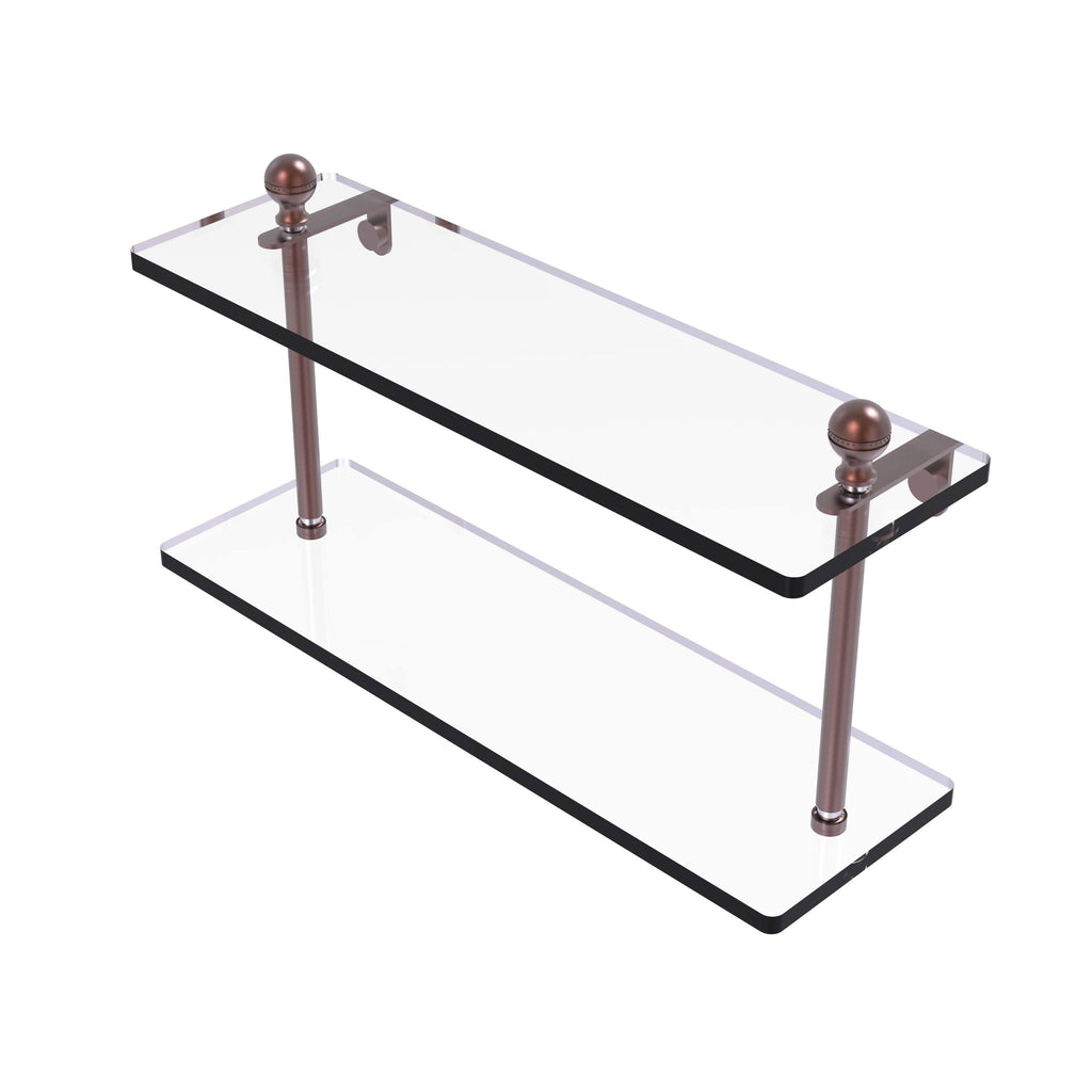 Antique Copper Two Tiered Glass Shelf B835234