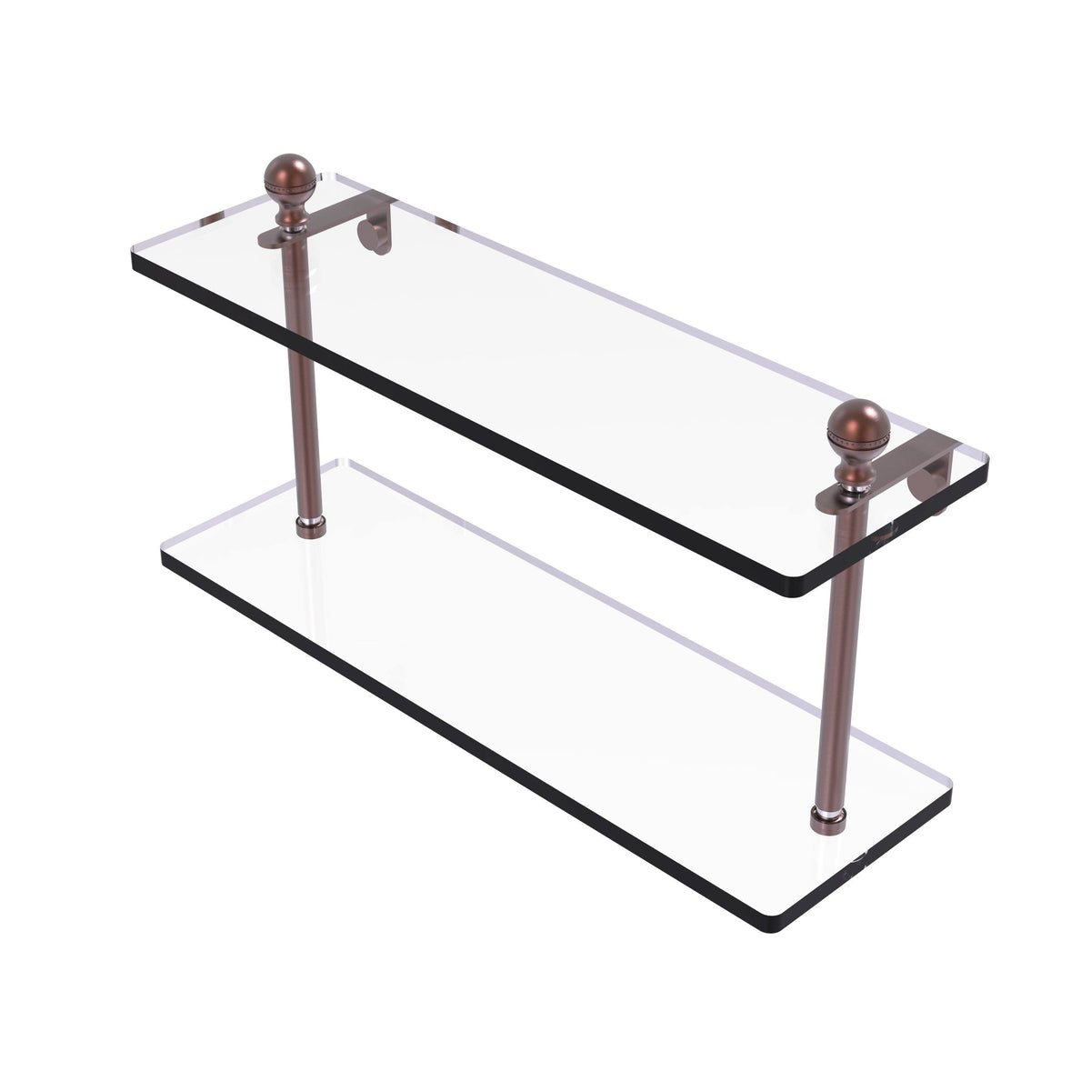 Antique Copper Two Tiered Glass Shelf B835234