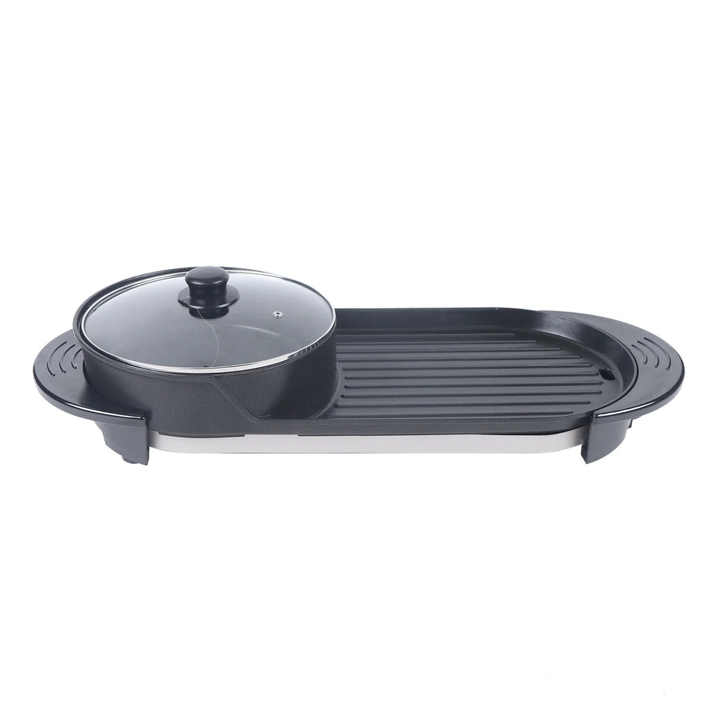 Portable 2-IN1 Electric Hot Pot BBQ Non-stick Grill Pan M607153