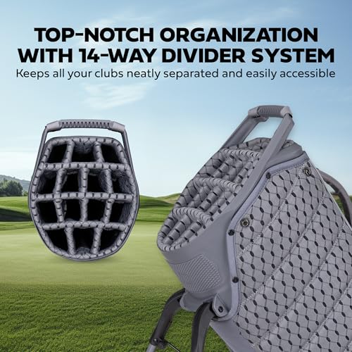 14-Way Golf Stand Bag with Full-Length Pockets and Adjustable Straps M72669