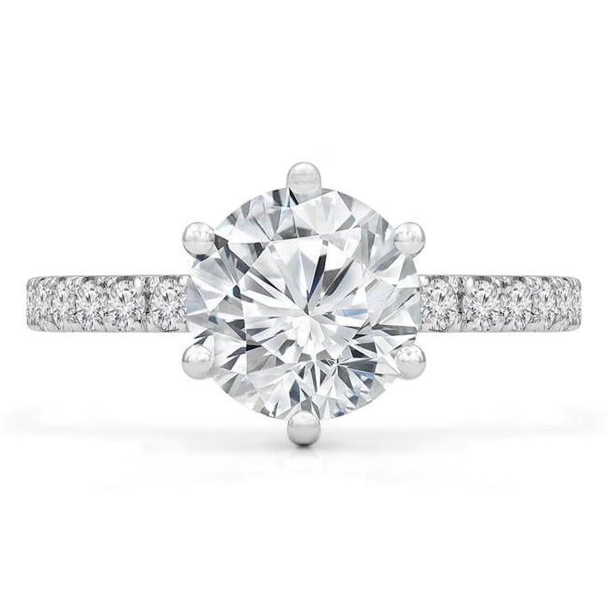 14K White Gold Round Diamond Solitaire Engagement Ring A3126