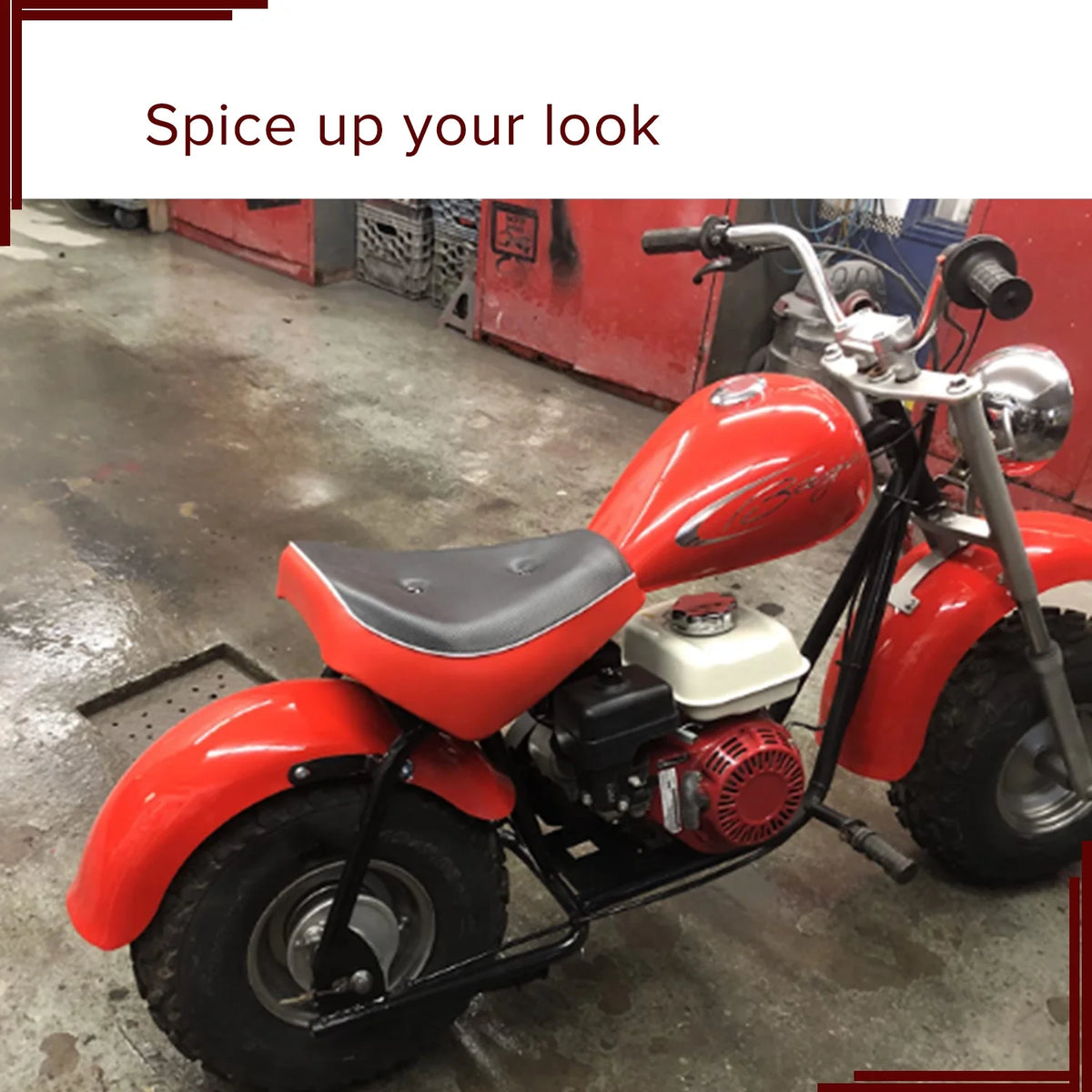 Black & Red Seat for Baja MB165 & Falcon Mini Bikes A296511