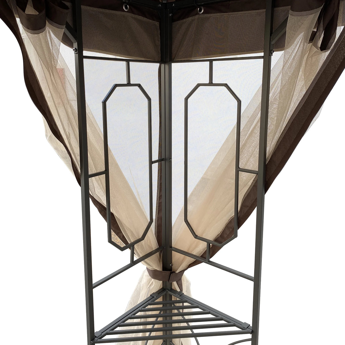 13x10 Outdoor Patio Gazebo Canopy Tent With Ventilated Double Roof And Mosquito Net N5263