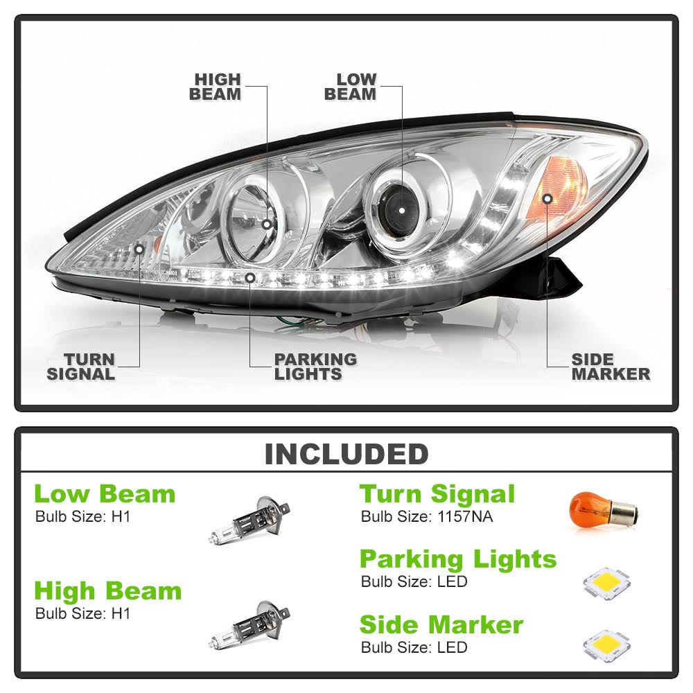 Chrome Projector Headlights T15395