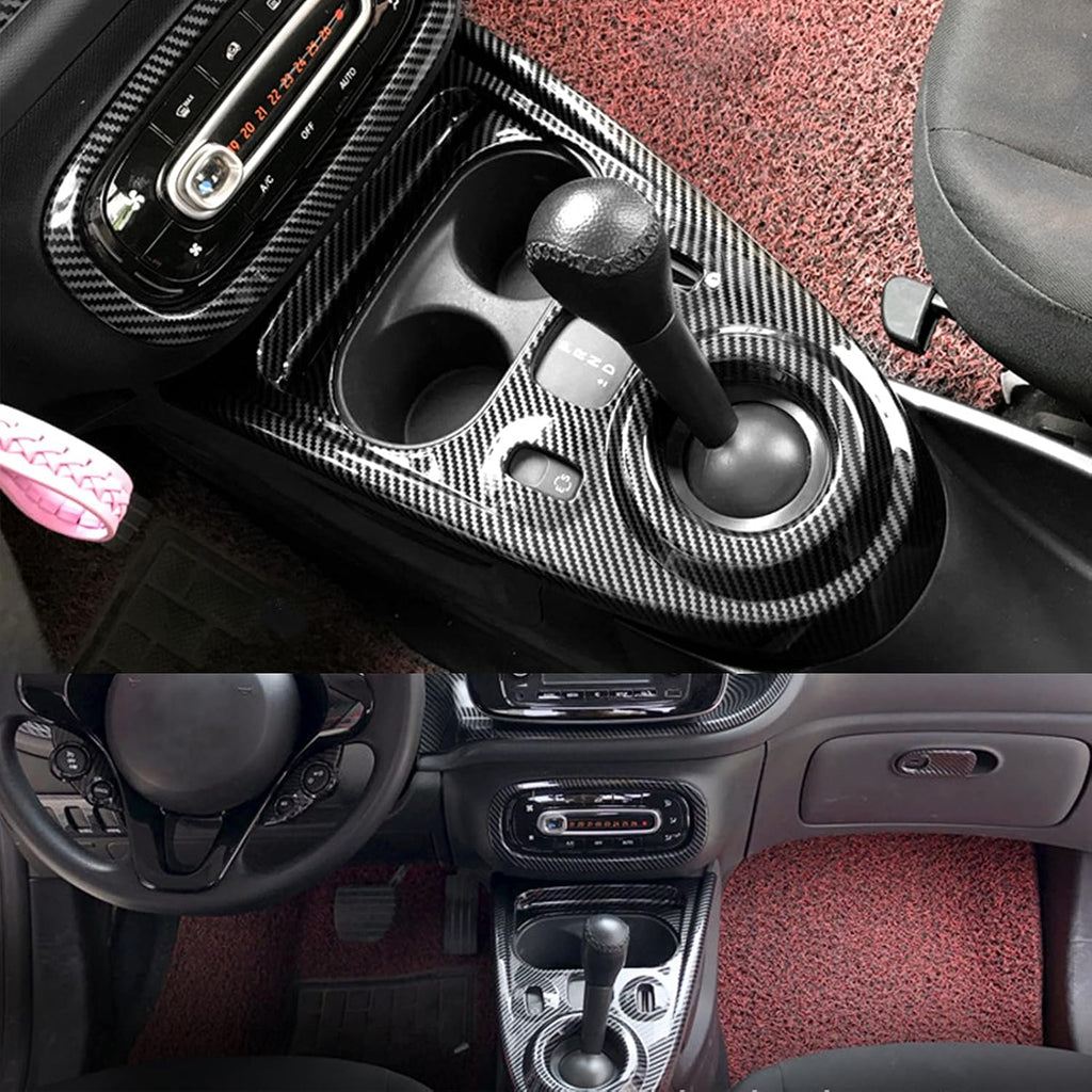 Carbon Fiber Style Gear Shift Panel Cover Sticker Pack of 2 Z2166