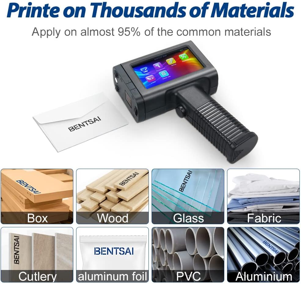 Portable Handheld Inkjet Printer with 4.3 Inch HD LED Touch Screen J6380