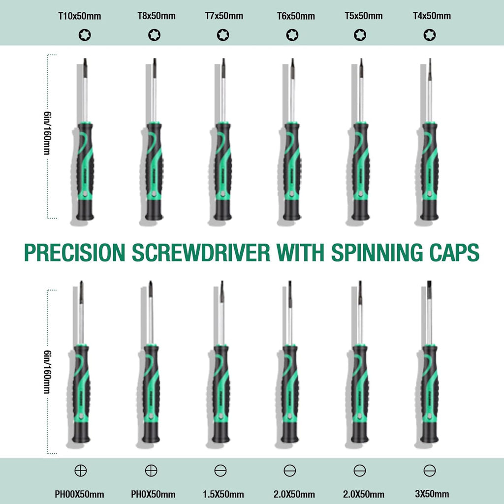 27 Piece Bi-material Screwdriver Set with Storage Case and Magnetizer V184