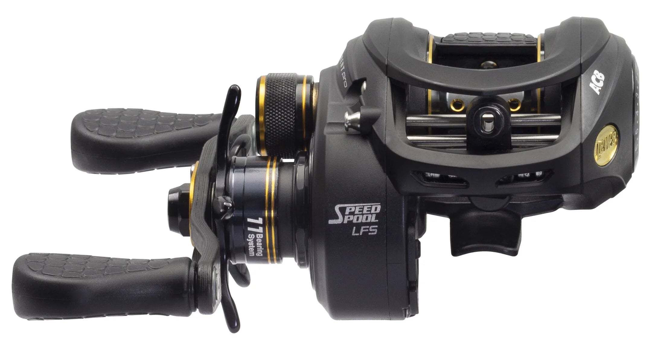 Baitcast Fishing Reel, Right-Hand Retrieve, 7.5:1 Gear Ratio, 11 Bearing, Black P513