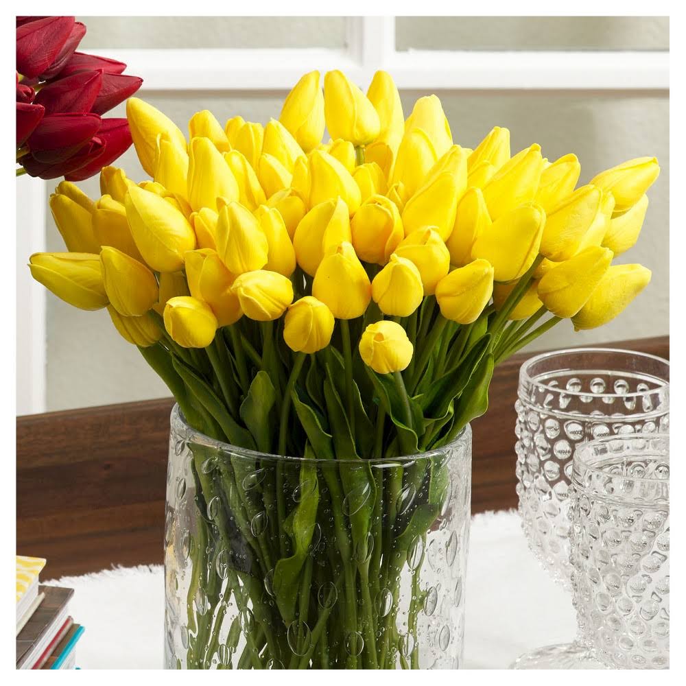 Yellow Petite Tulip 9-Piece Bunch Long Set of 12 Pcs U953