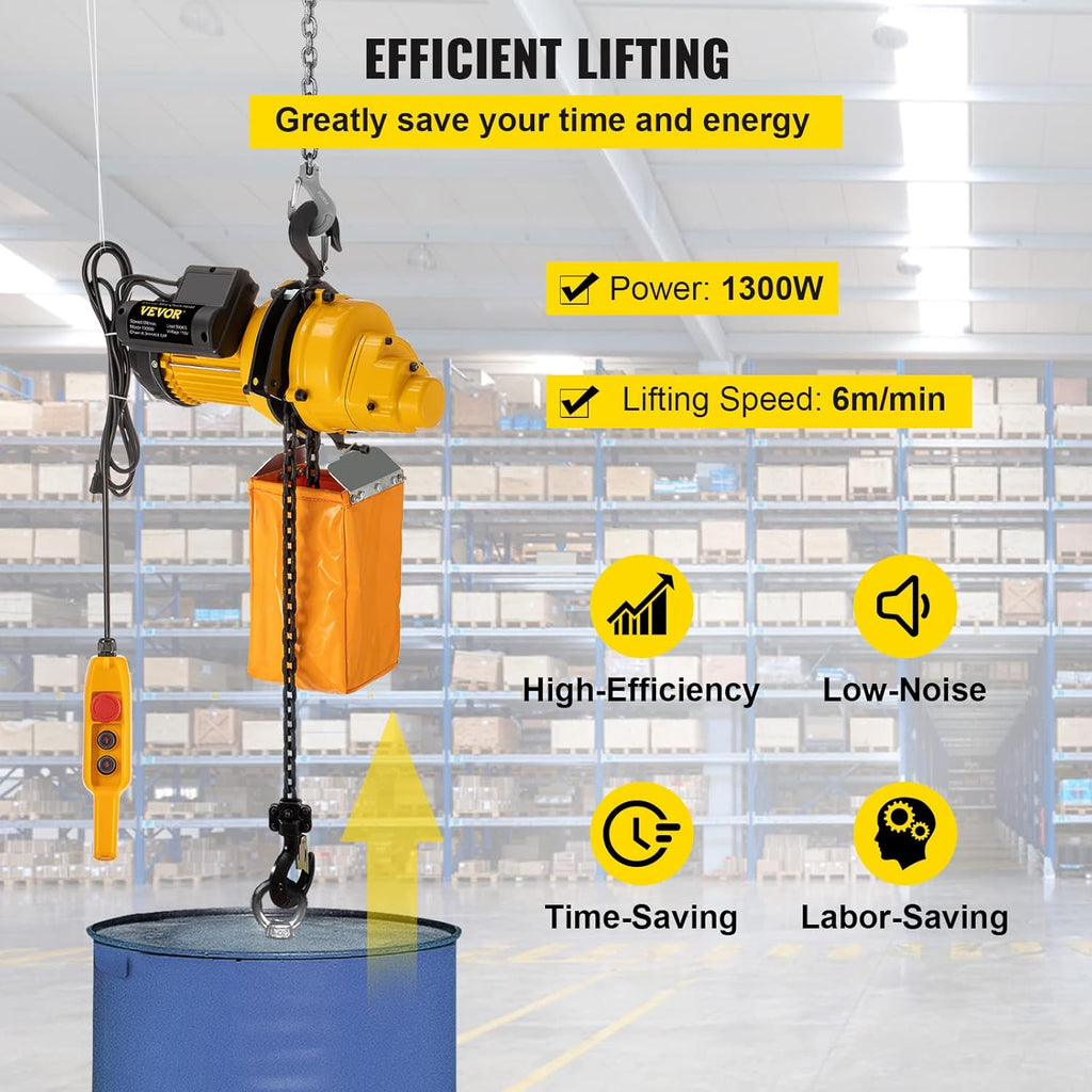 1100lbs Electric Chain Hoist with 10FT Wired Remote Control N9279
