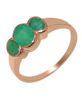 10k Rose Gold Natural Emerald Womens Ring H880600