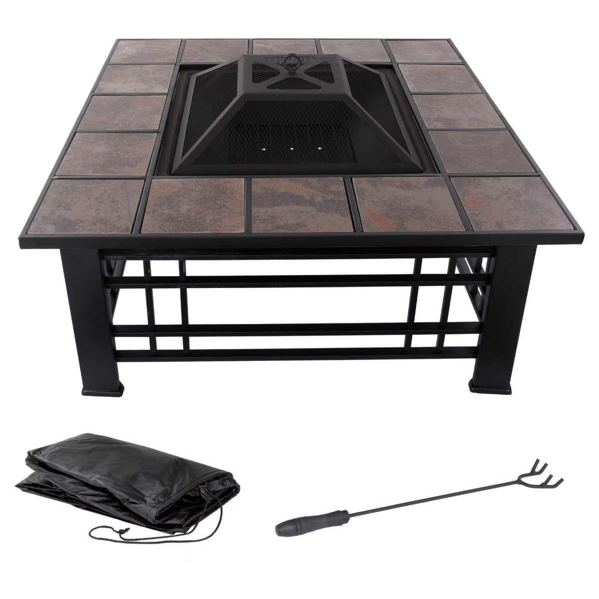 32x22 Square Wood Burning Fire Pit Set Z1961