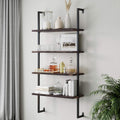 6-Shelf Tall Bookcase with Reclaimed Wood and Industrial Metal Frame, Oak/Black L4564