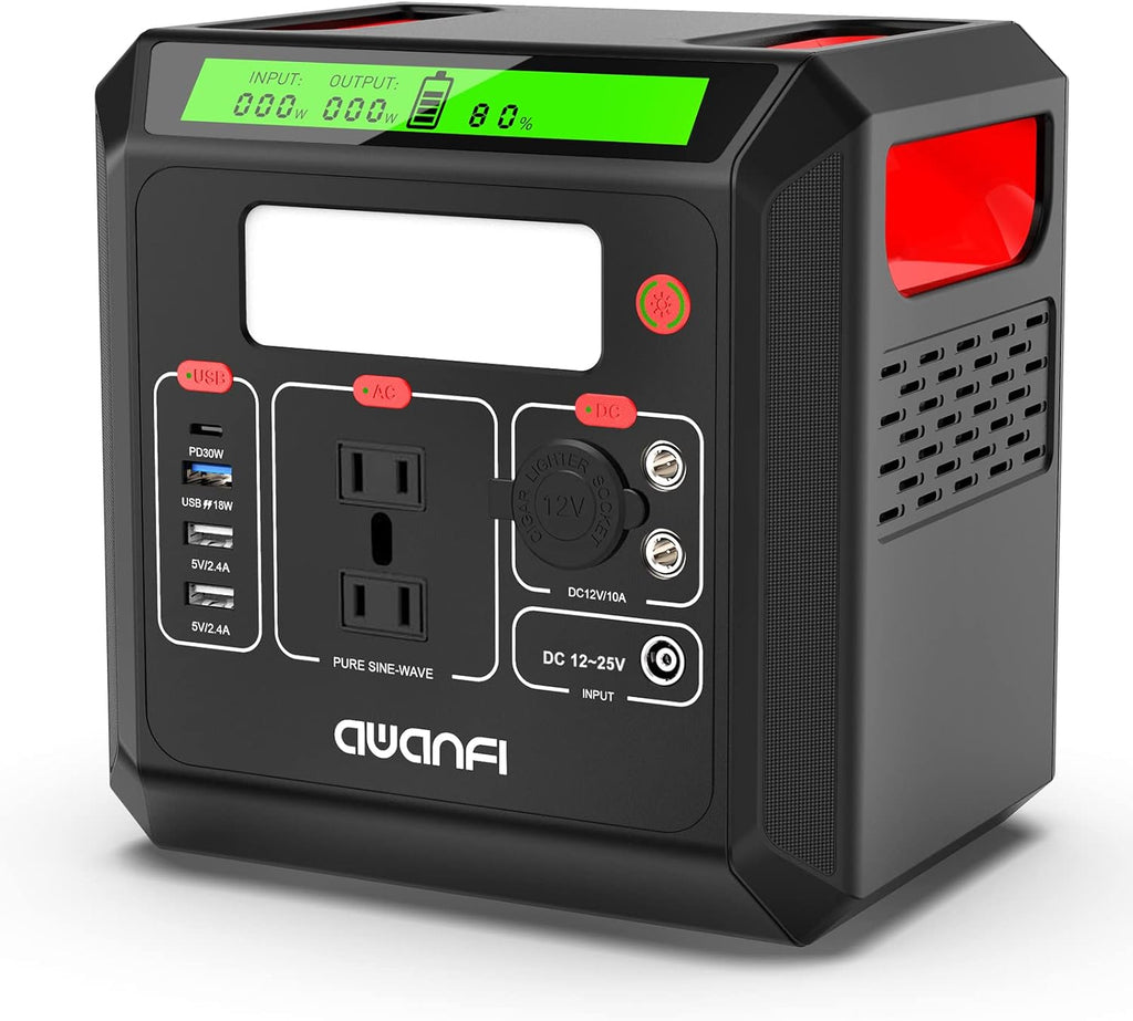 300W Portable Power Station 300Wh Solar Powered Generator with 110V AC Outlet R71886