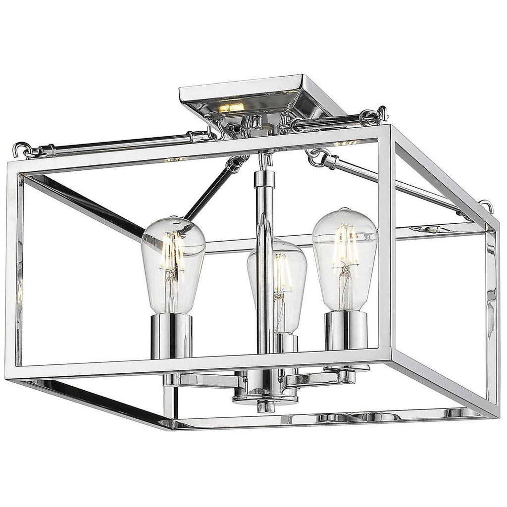 Black 3 Light Semi-Flush Mount O425184