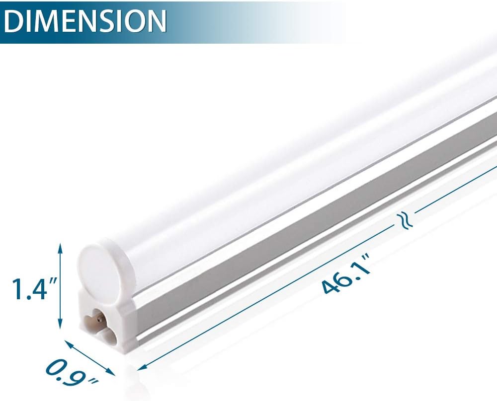 LED T5 Integrated Single Fixture, 4FT, 2200lm, 6500K, 20W, Utility Shop Light L137