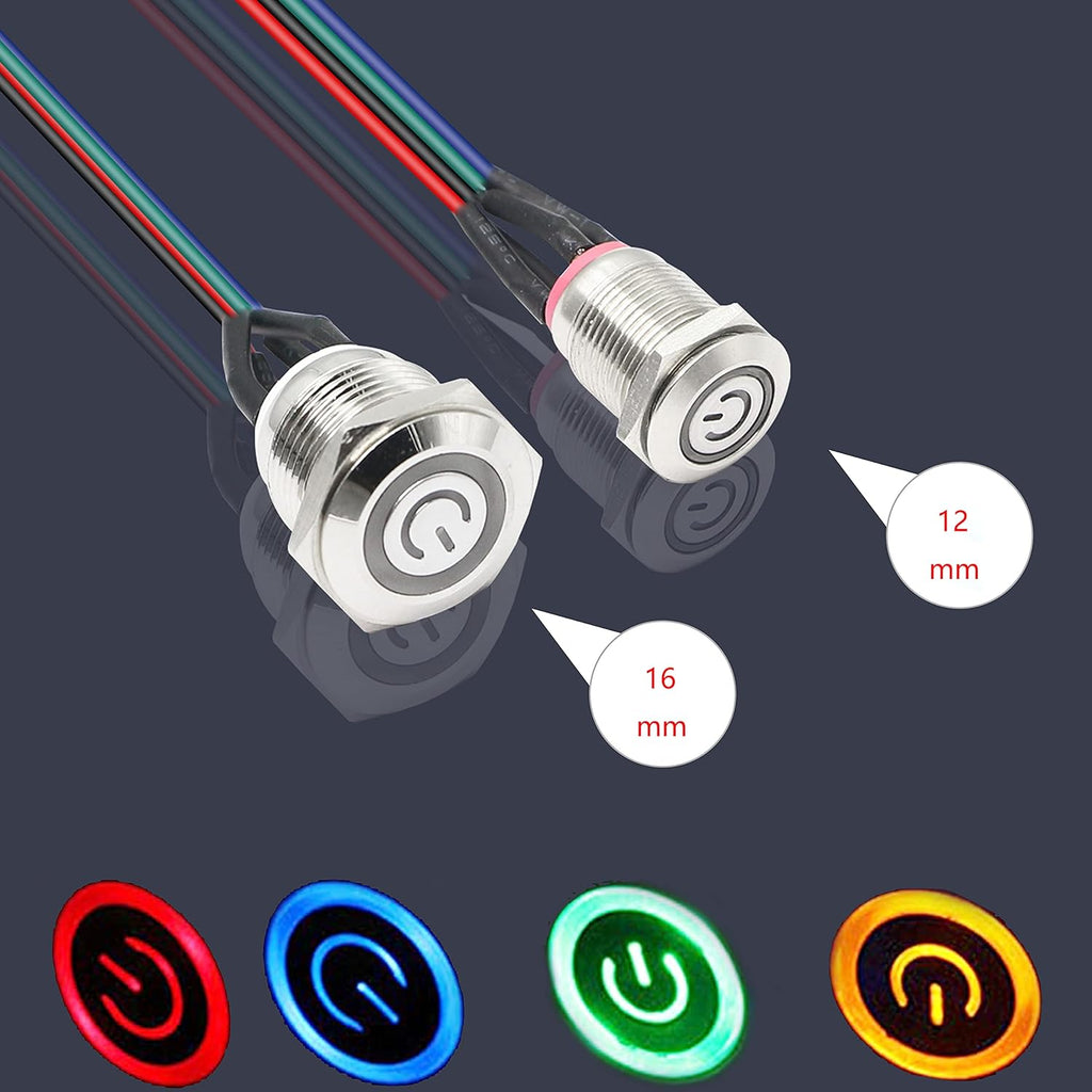 PC Case LED Power Button Switch 60cm 16mm E90877