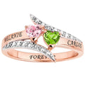 14K Rose Gold over Sterling Heart Bypass Ring T605887