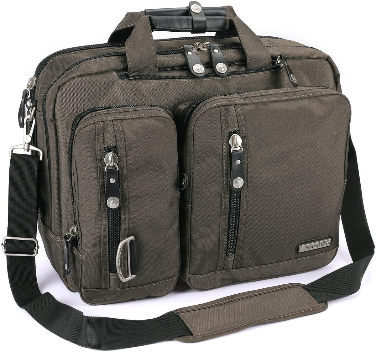 Convertible Laptop Backpack Briefcase Messenger Bag Water Resistant Travel Rucksack for 17.3 Inch Laptop Gray C633209