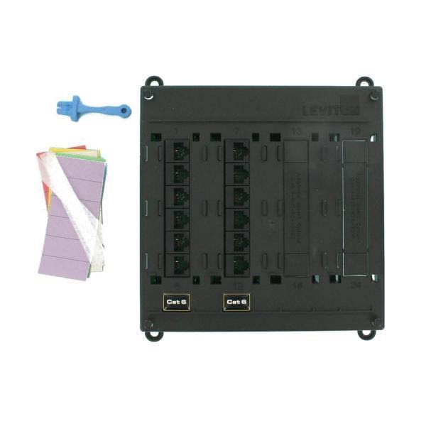 Patch Panel - CAT 6 - RJ-45 X 12 - Black ABS plastic - 12 ports J121