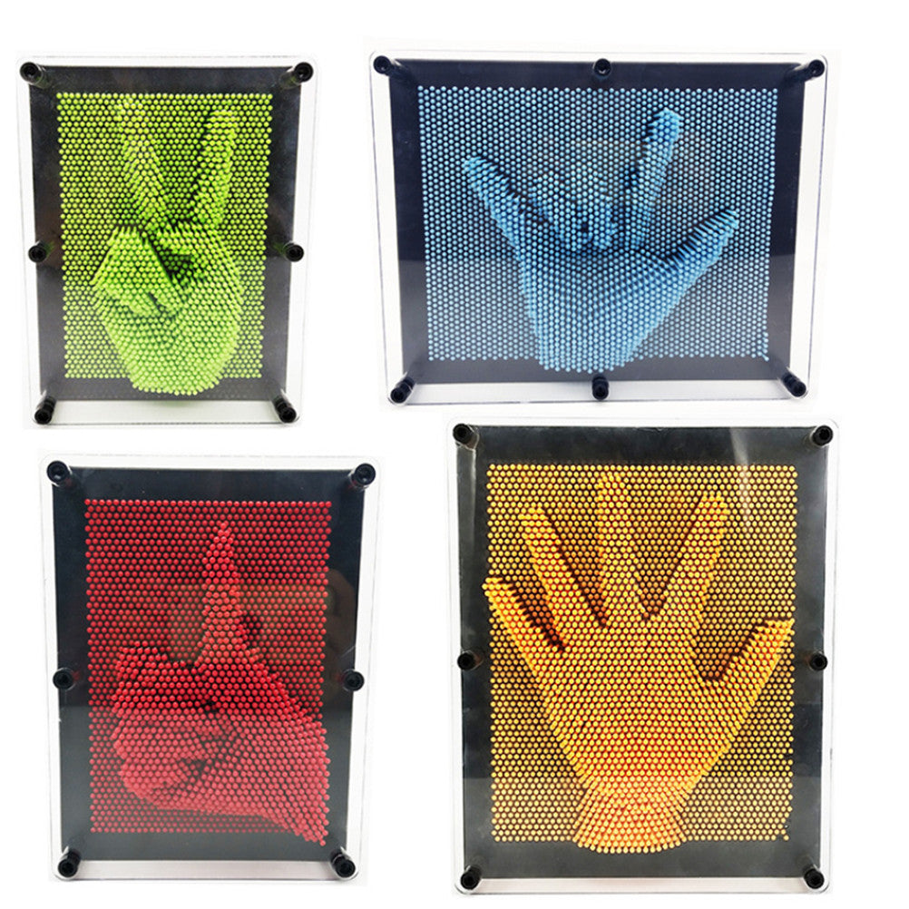 3D Pin Art Sculpture Hand Model Board Desktop Toy E5613