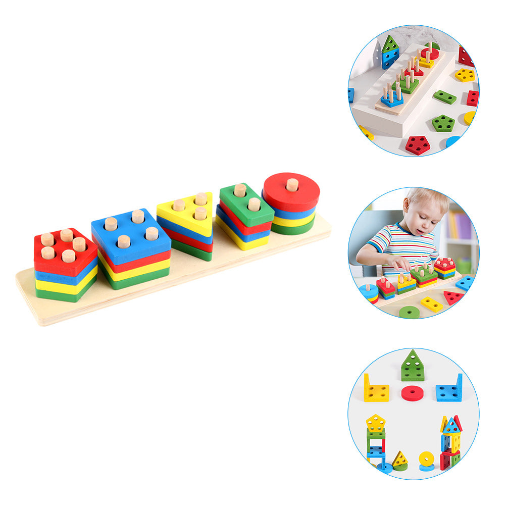5 Sets Geometric Shape Matching Blocks Sorting Toys C19753