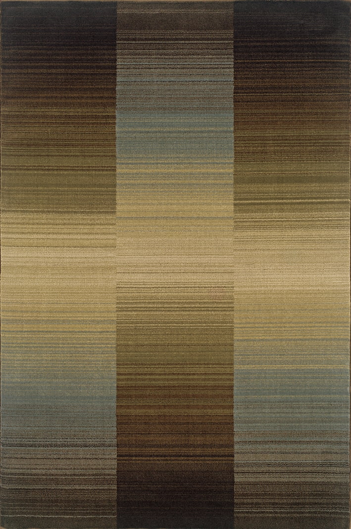 Blue Striped Area Rug D1571