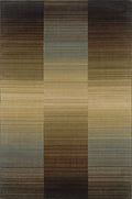 Blue Striped Area Rug D1571