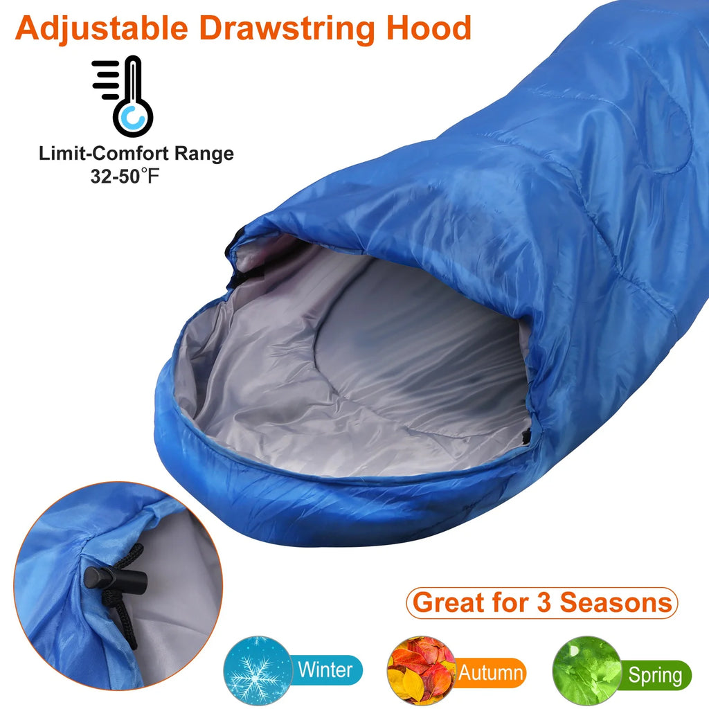 Royal Blue Backpacking Sleeping Bag with Carry Bag G722002
