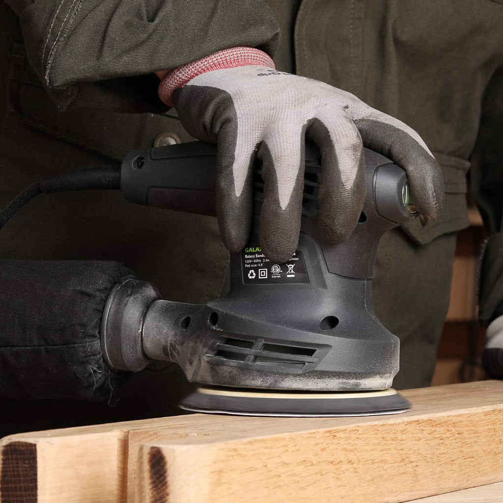 280W 5" Variable Speeds Orbital Sander with Dust Collector, 15Pcs Sanding Discs U77387
