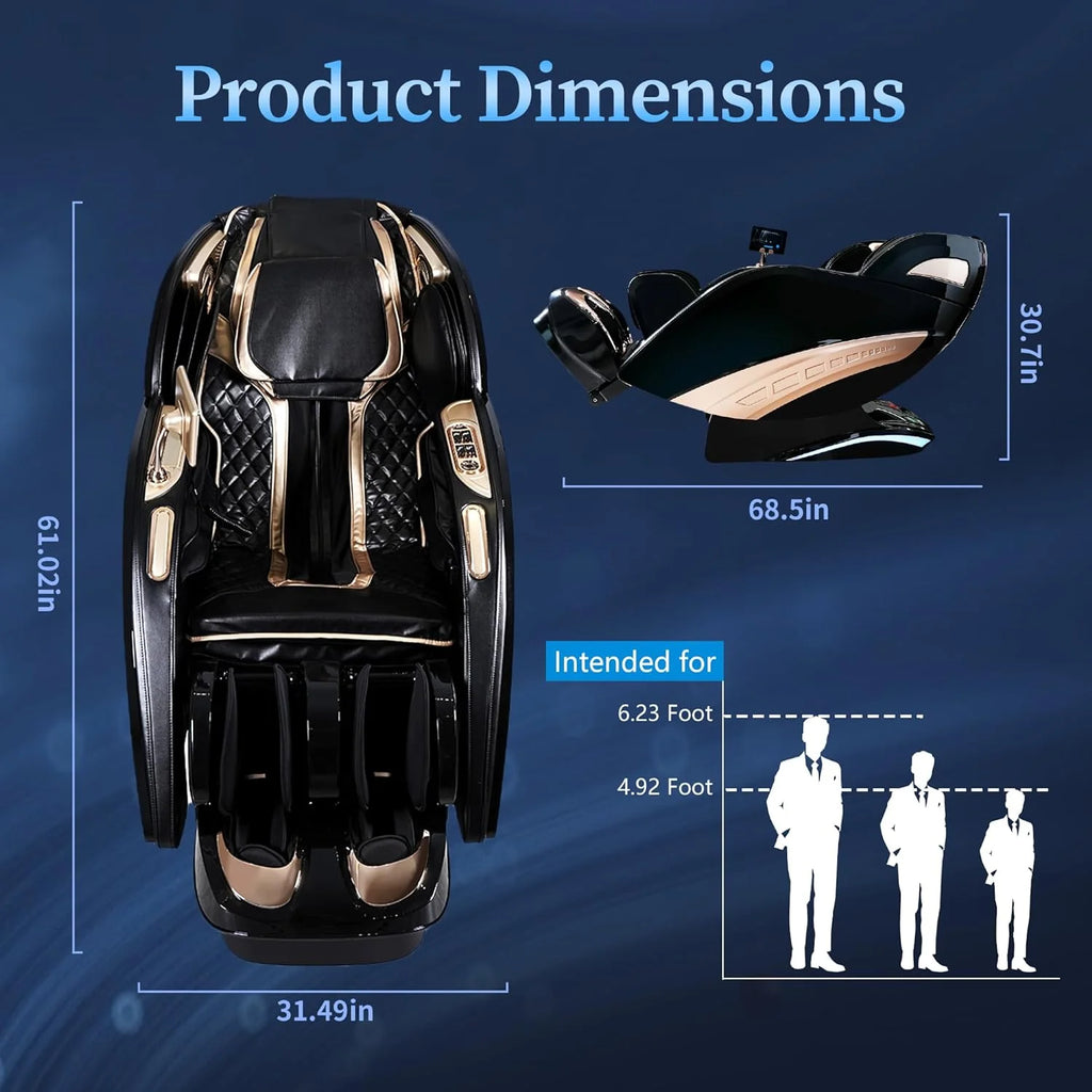Black 4D Zero Gravity Full Body Massage Chair D4198