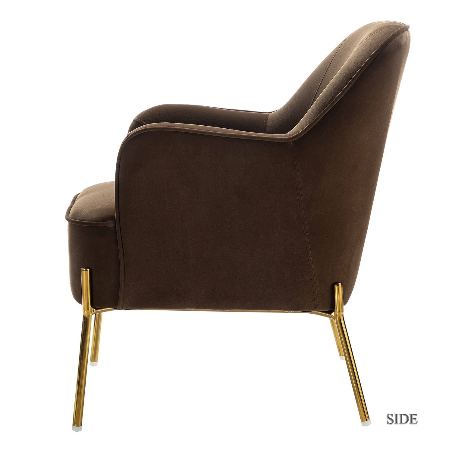 Orange Gold Legs Accent Chair (Set of 2) H766