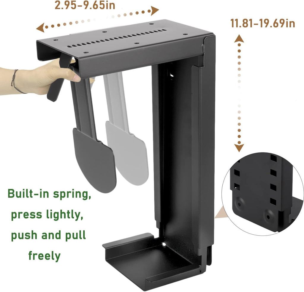 Adjustable Under Desk Mount PC Computer Case Holder Pack of 2 D284469