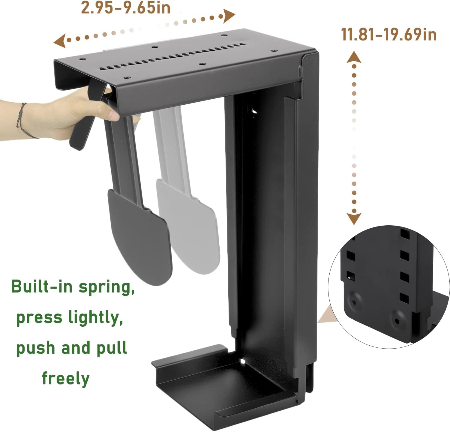 Adjustable Under Desk Mount PC Computer Case Holder Pack of 2 D284469