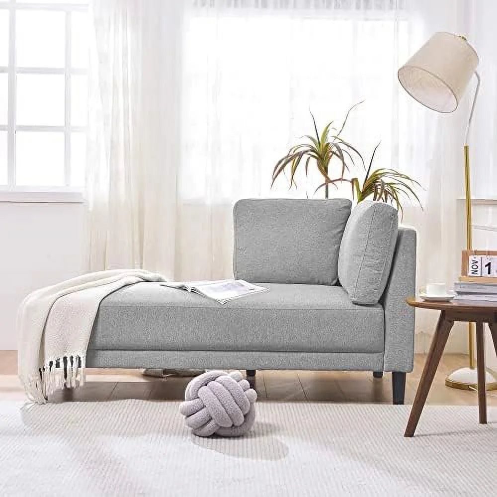 Black Velvet Chaise Lounge Chair with Solid Wood Legs J704255