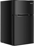 Compact Refrigerator, 3.2 cu ft, 2-Door Freezer Cooler Fridge, White I1347