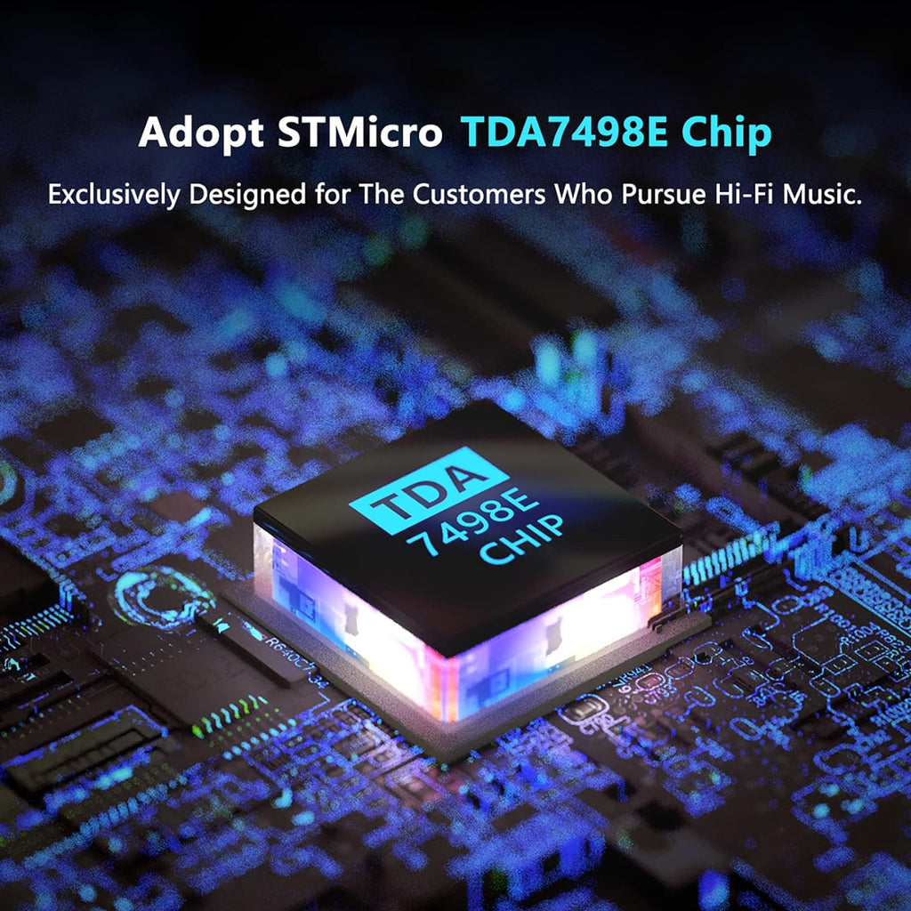 TDA7498E 2 Channel 160W x2 Stereo Audio Amplifier Mini Hi-Fi Class D Integrated Amp with 24V Power Supply Pack of 2 Y496247