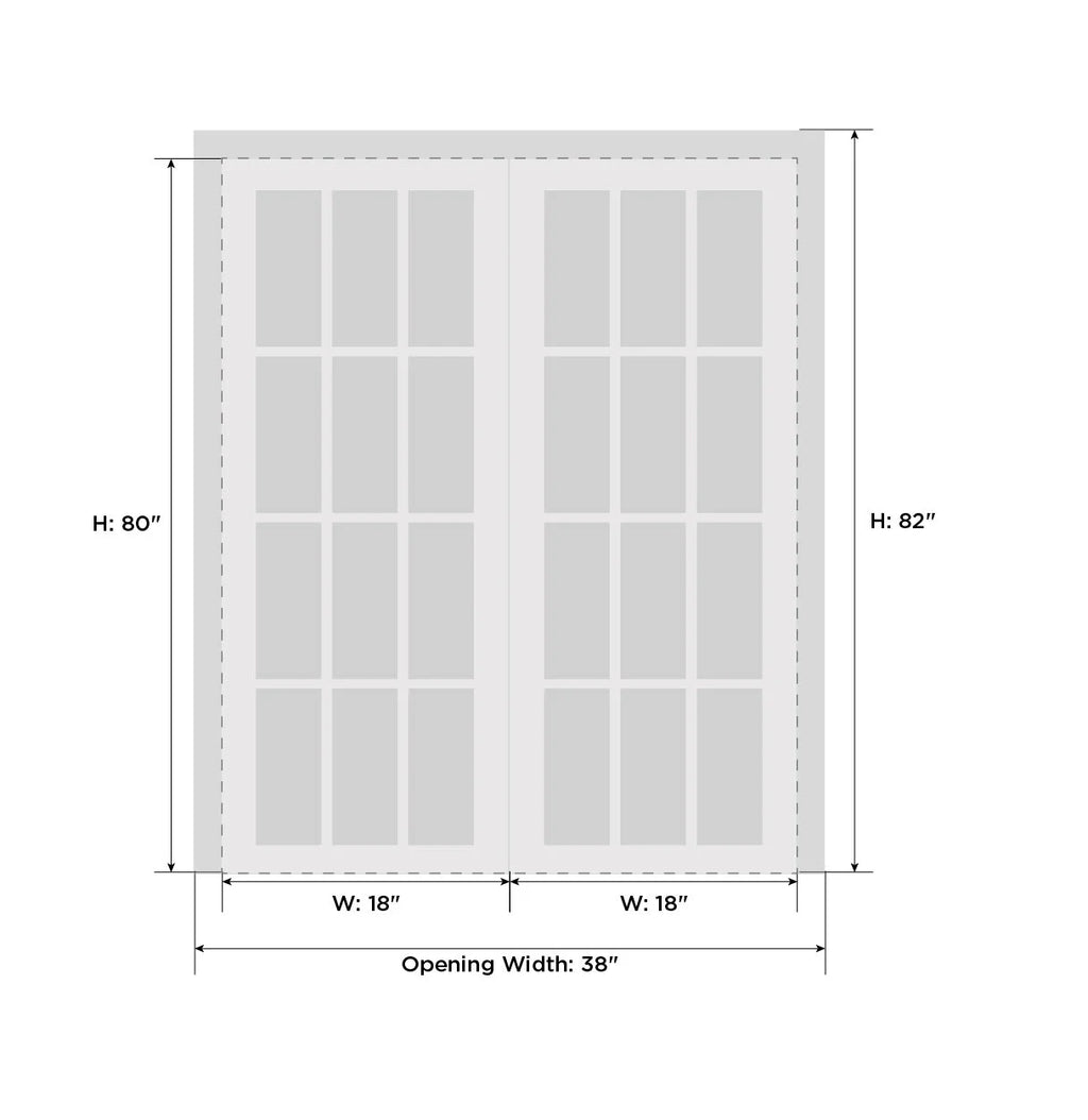 Solid French Double Doors 36 x 80 inches Painted White Oak Wood Interior S364412