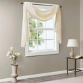 Ivory Sheer Embroidered Window Scarf A5227