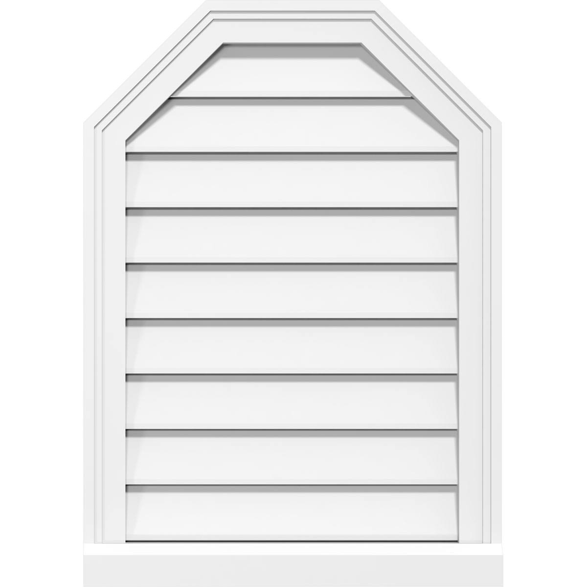36x22W x 32x22H Octagonal Top Surface Mount PVC Gable Vent W46103