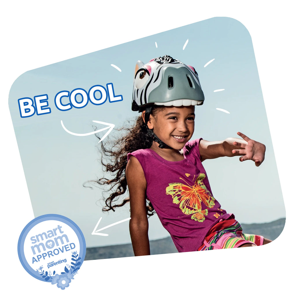 Black & White Zebra Kids Bike Helmet D9406